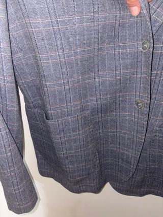 Giacca Kennet Street blu e grigia a quadri