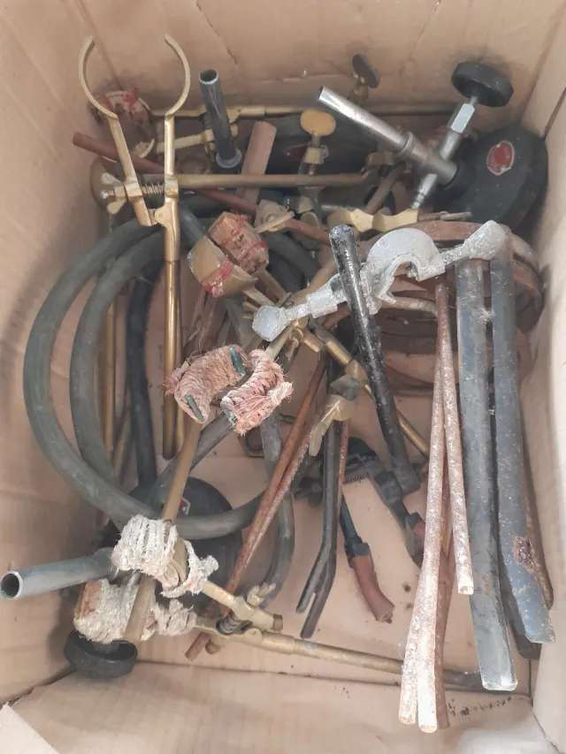 Set vintage attrezzature laboratorio