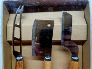 Set 3 Coltelli Formaggio Legno Acciaio
