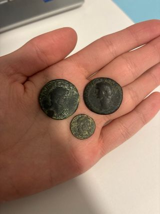 Lote 3 Monedas Romanas Ases Augusto y Claudio