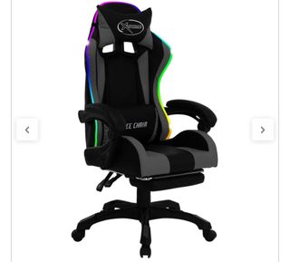 vidaXL Silla gaming con luces LED RGB cuero s