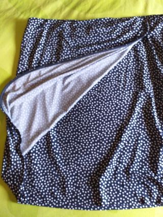 Falda Caroll topos azul y blanco