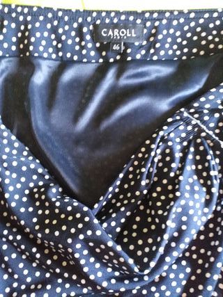 Falda Caroll topos azul y blanco