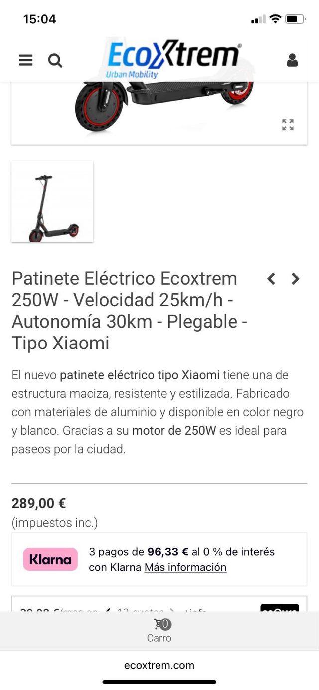 Patinete Eléctrico Ecoxtrem 250W
