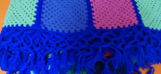 Coperta lana fatta a mano  patchwork vintage