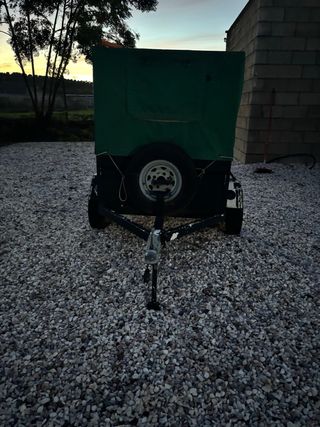 Carro para perros con lona verde