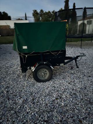 Carro para perros con lona verde