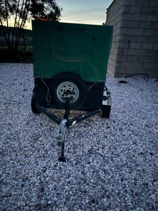 Carro para perros con lona verde