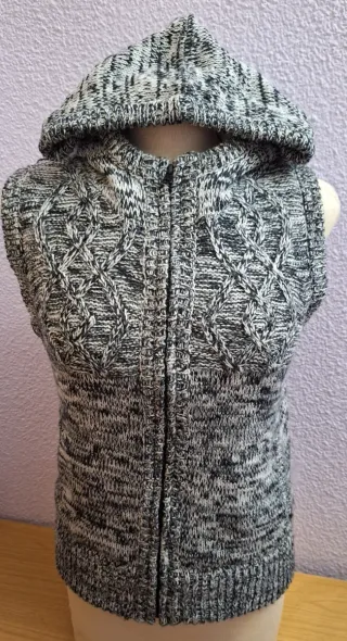 Chaleco T16 gris y blanco