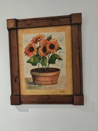 Cuadro de flores en maceta