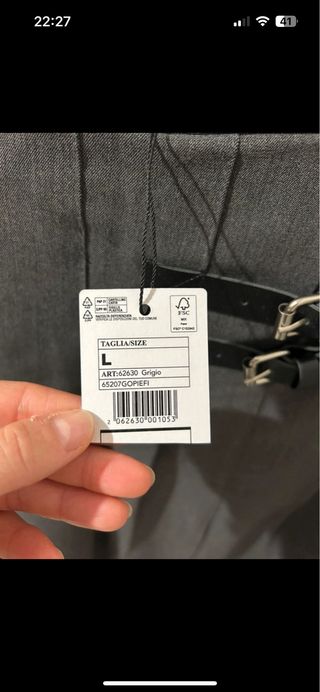 Gonna grigia con fibbie