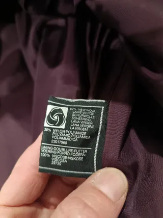 Cappotto Lana bordeaux scuro