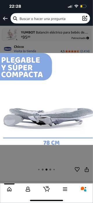 Chicco Hamaca Bebé Hooplà 0-18kg