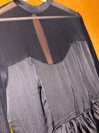 Vestito tulle e raso nero