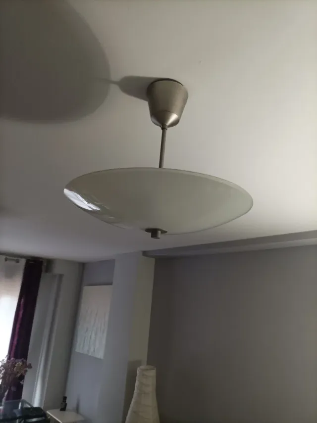 Lámpara de techo salón cristal y metal