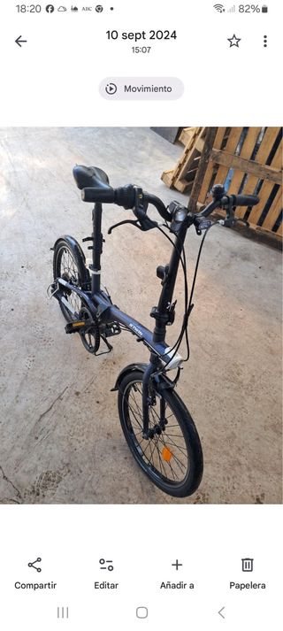 Bicicleta plegable B'TWIN azul