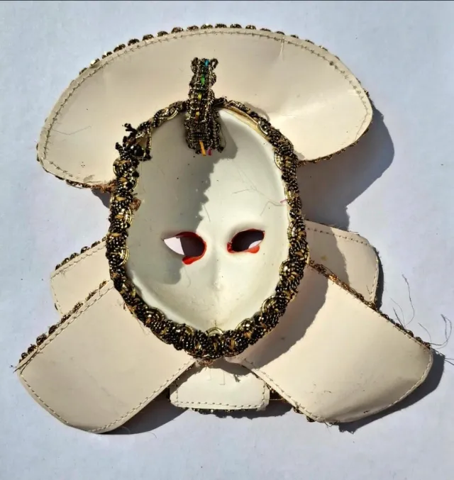 Maschera Veneziana Decorativa Oro e Arancio