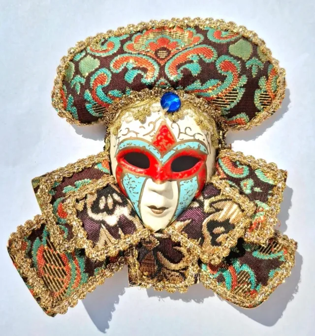Maschera Veneziana Decorativa Oro e Arancio