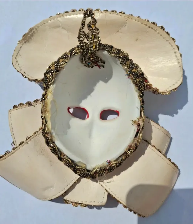 Maschera Veneziana Decorativa Oro e Arancio