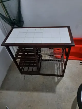 Mueble auxiliar madera y cerámica