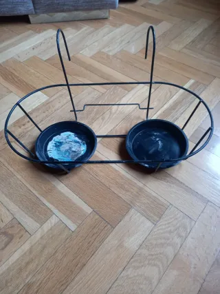 Jardinera balcón metal 2 macetas