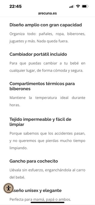 Mochila cambiador cochecito