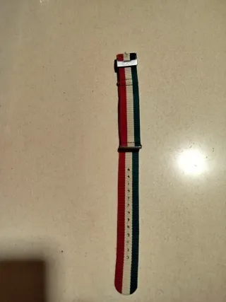 Correa de reloj Omega - verde, blanco, rojo