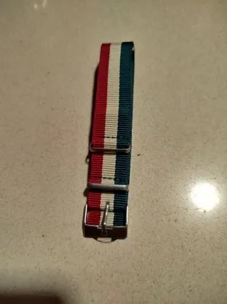 Correa de reloj Omega - verde, blanco, rojo