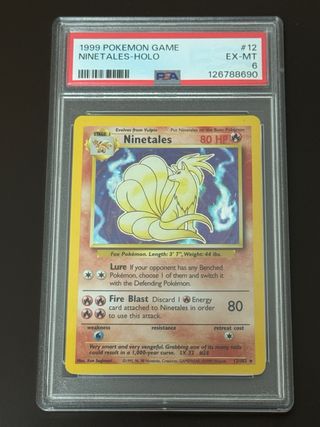 Pokemon Ninetales Holo #12 set base (EN) PSA 6