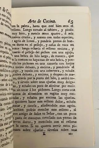Libro antiguo de cocina y pastelería (1763)