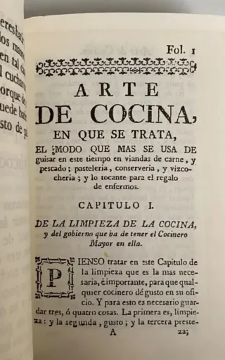 Libro antiguo de cocina y pastelería (1763)