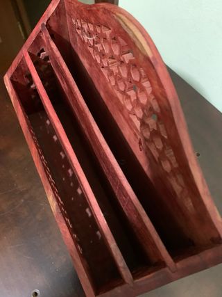 Organizador de escritorio madera tallada