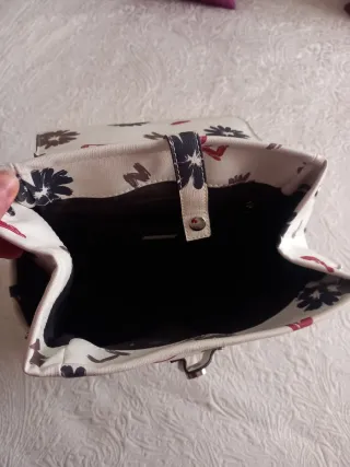 Mochila mujer floral blanca