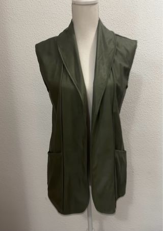 Chaleco polipiel verde talla única