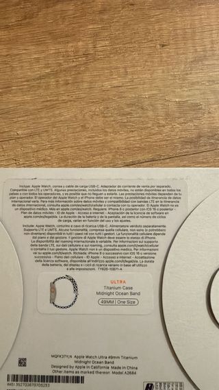 Apple Watch Ultra 1 GPS + Cellular Negro/Gris