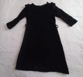 Vestido negro fiesta encaje talla 38