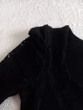 Vestido negro fiesta encaje talla 38