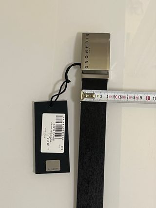 Cintura John Richmond Pelle Nera Fibbia Argento