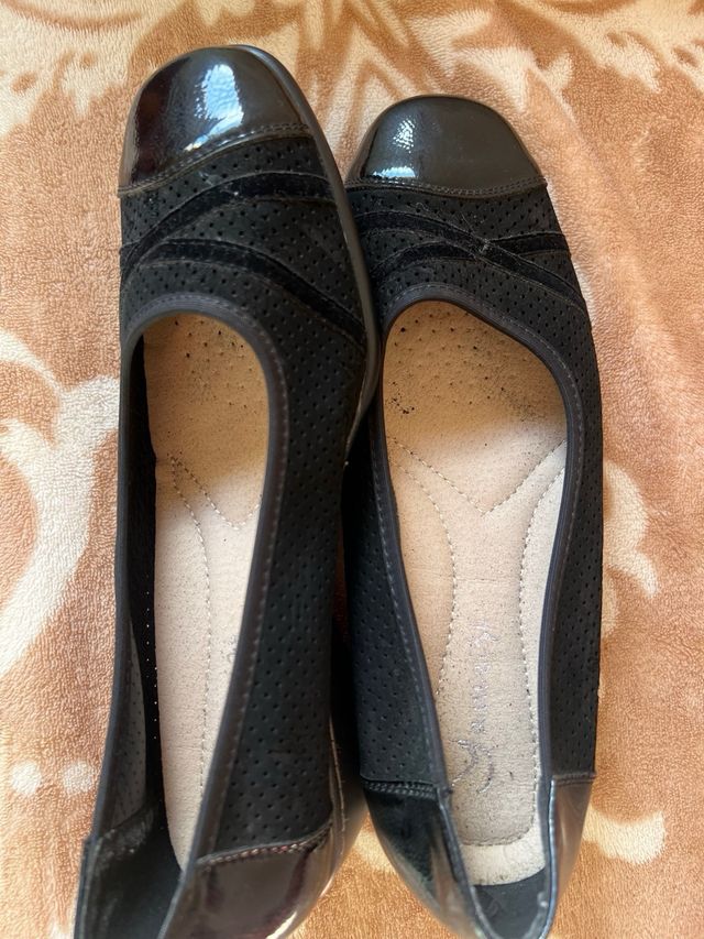 Mocasines negros charol y ante