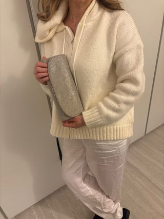 Borsa a mano glitterata argento