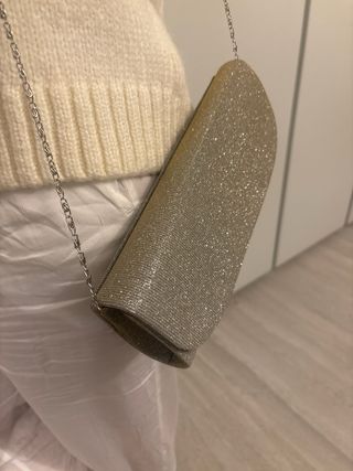 Borsa a mano glitterata argento