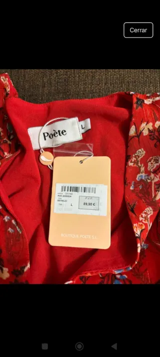 Vestido Poete Talla L Estampado Floral