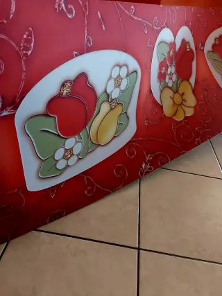 Tappeto floreale rosso simile thun 1 metro