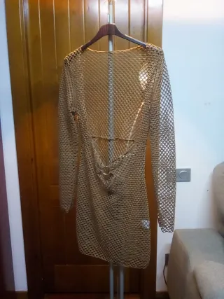 Vestido Malla Marrón Sexy