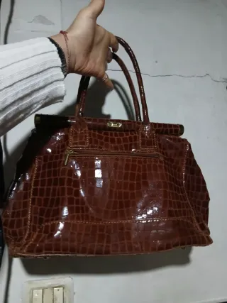 Borsa donna effetto coccodrillo