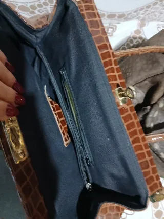 Borsa donna effetto coccodrillo