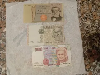 Lotto 3 Banconote Lire Italiane 1000