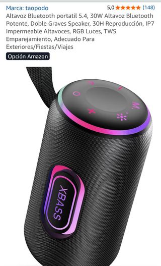 Altavoz Bluetooth 30W Portátil Negro