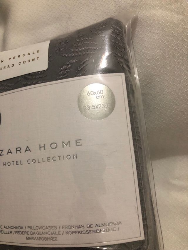Fundas Almohada Zara Home Algodón Gris Pack 2