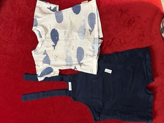 Set 4 salopette e 2 magliette bimbo